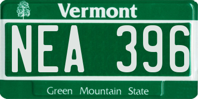 VT license plate NEA396