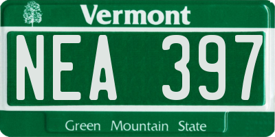 VT license plate NEA397