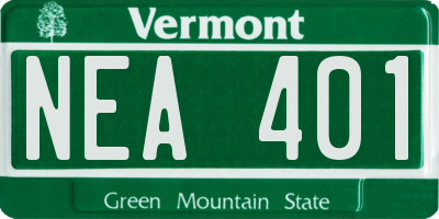 VT license plate NEA401