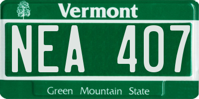 VT license plate NEA407