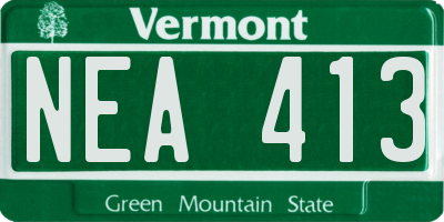VT license plate NEA413
