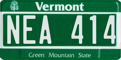 VT license plate NEA414