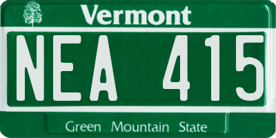 VT license plate NEA415