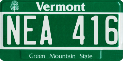 VT license plate NEA416