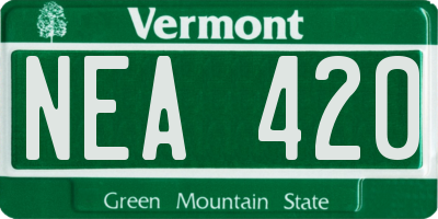 VT license plate NEA420