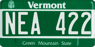 VT license plate NEA422