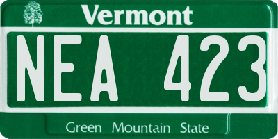 VT license plate NEA423