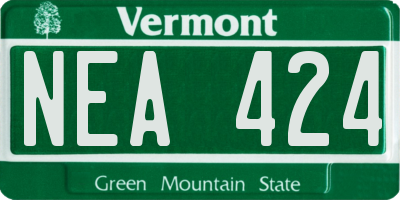 VT license plate NEA424