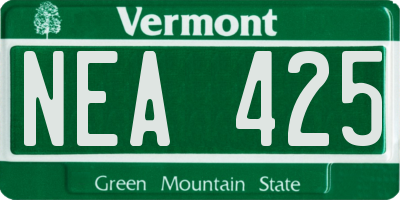 VT license plate NEA425