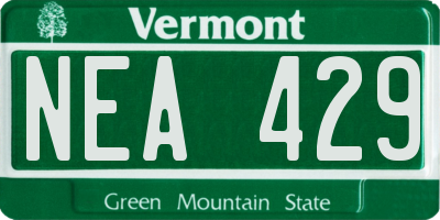 VT license plate NEA429