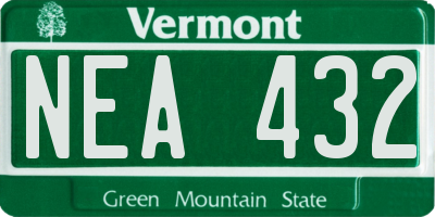 VT license plate NEA432