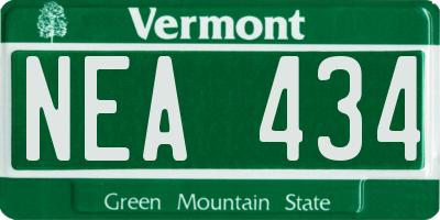 VT license plate NEA434