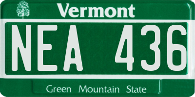 VT license plate NEA436
