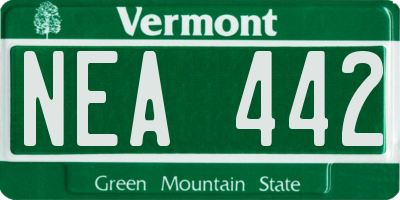 VT license plate NEA442