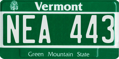 VT license plate NEA443
