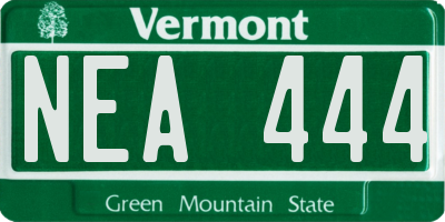 VT license plate NEA444