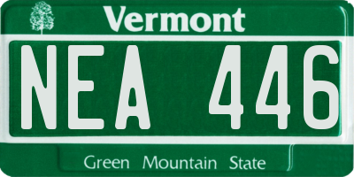 VT license plate NEA446
