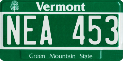 VT license plate NEA453