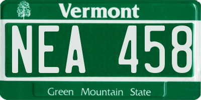 VT license plate NEA458