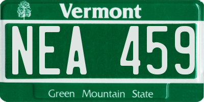 VT license plate NEA459