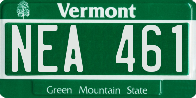 VT license plate NEA461