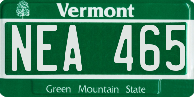 VT license plate NEA465