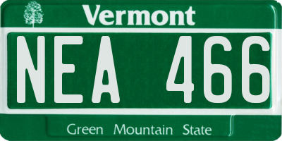 VT license plate NEA466