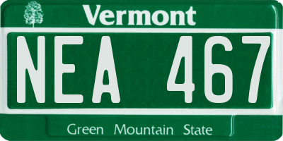 VT license plate NEA467