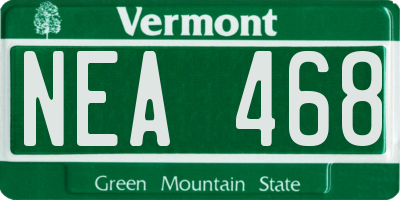 VT license plate NEA468