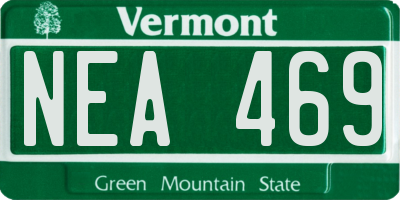 VT license plate NEA469