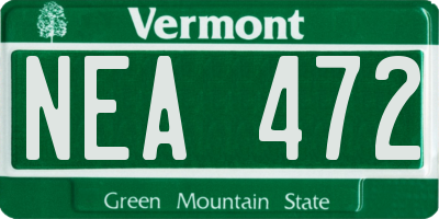 VT license plate NEA472