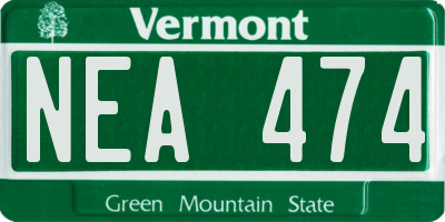 VT license plate NEA474
