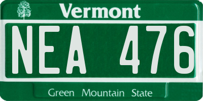 VT license plate NEA476