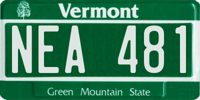 VT license plate NEA481