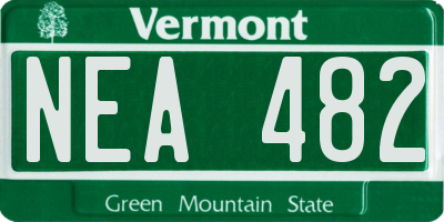 VT license plate NEA482