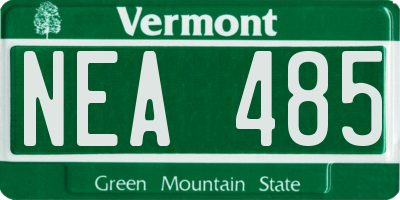 VT license plate NEA485