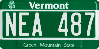 VT license plate NEA487