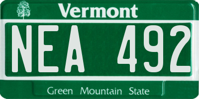 VT license plate NEA492