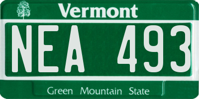 VT license plate NEA493