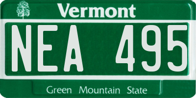 VT license plate NEA495
