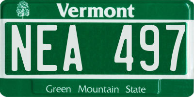 VT license plate NEA497