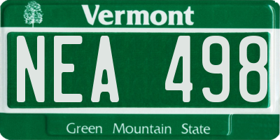 VT license plate NEA498