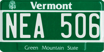 VT license plate NEA506