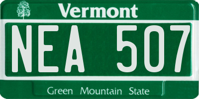 VT license plate NEA507