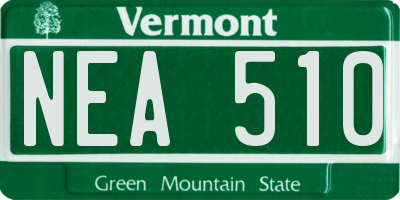 VT license plate NEA510