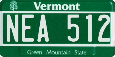 VT license plate NEA512