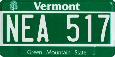 VT license plate NEA517
