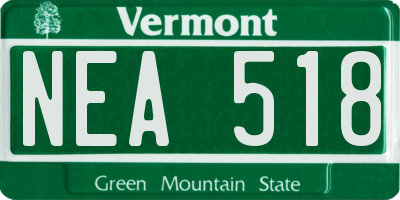 VT license plate NEA518