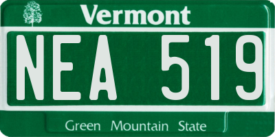 VT license plate NEA519