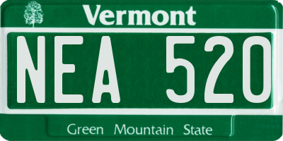 VT license plate NEA520